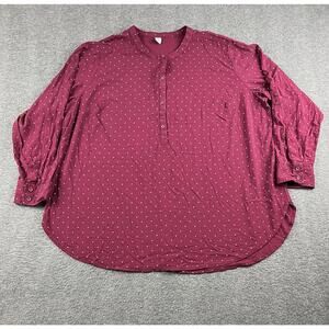 Old Navy Plus Size 2X Burgundy Polka Dot Blouse‎